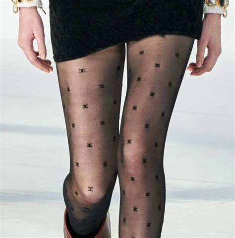 black chanel tights|chanel tights black white.